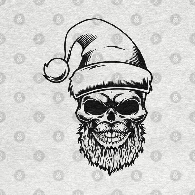 Christmas Santa Skull by Dosunets